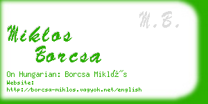 miklos borcsa business card